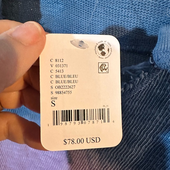 We The Free Distressed Blue and Lavender Long Sleeve Top - Picture 6 of 6